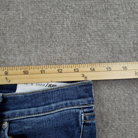 Rag & Bone 10 Inch Ankle Skinny‎ Jeans Womens 27 Blue Raw Released Hem Denim - Picture 7 of 16